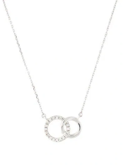 Pre-owned Necklace 14k Diamond Interlocking Pendant , 18.5" In Multi