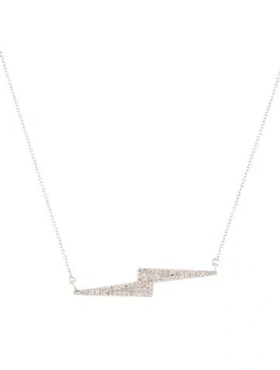Pre-owned Necklace 14k Diamond Lightning Bolt Pendant , 18" In Multi