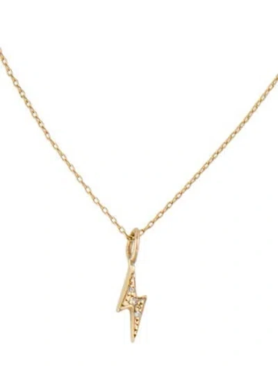 Pre-owned Necklace 14k Diamond Lightning Pendant , 22" In Multi