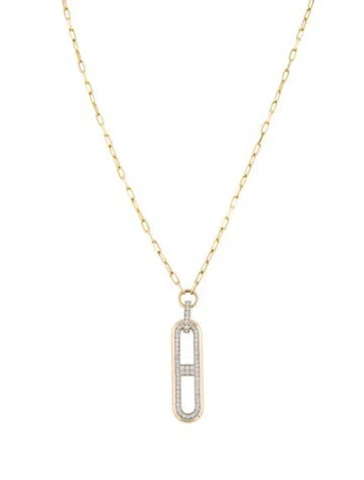 Pre-owned Necklace 14k Diamond Lozenge Pendant , 19.5" In Multi