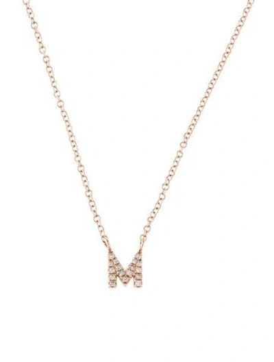 Pre-owned Necklace 14k Diamond "m" Initial , 18" In Multi