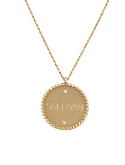 Pre-owned Necklace 14k Diamond Medallion Pendant , 22" In Multi