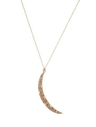 Pre-owned Necklace 14k Diamond Moon Pendant , 21.75" In Multi