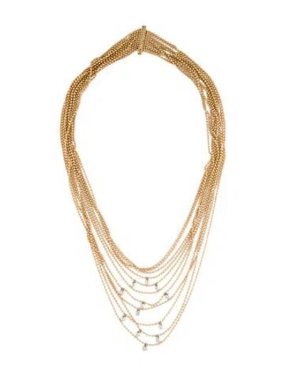 Pre-owned Necklace 14k Diamond Multistrand , 16"
