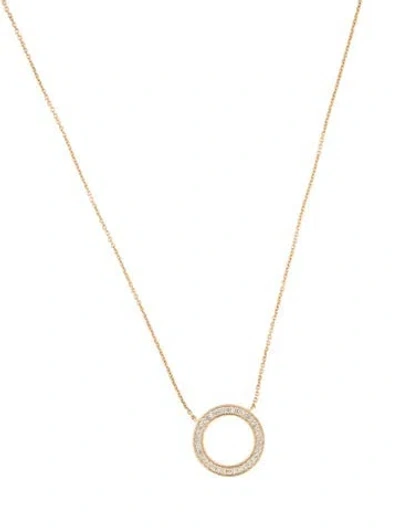 Pre-owned Necklace 14k Diamond Open Circle Pendant , 18" In Multi