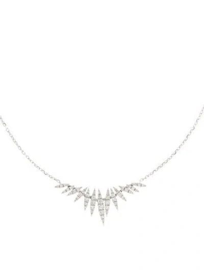 Pre-owned Necklace 14k Diamond Pavé Spike Station , 18" In Multi