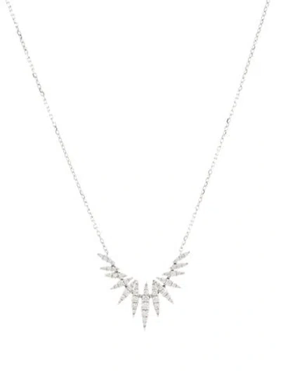 Pre-owned Necklace 14k Diamond Pavé Spike Station , 18" In Multi