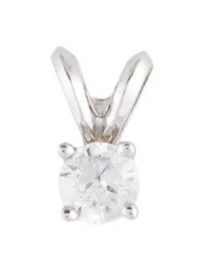 Pre-owned Necklace 14k Diamond Pendant, 0.5" In Multi