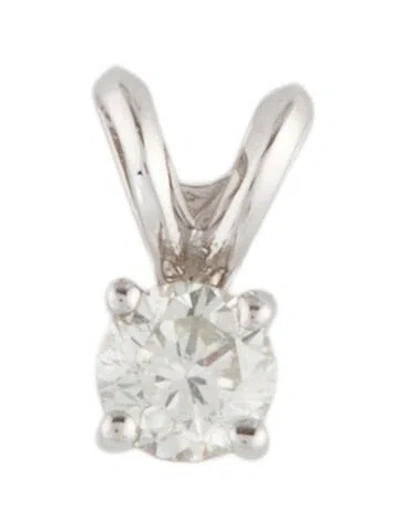 Pre-owned Necklace 14k Diamond Pendant, 0.5" In Multi