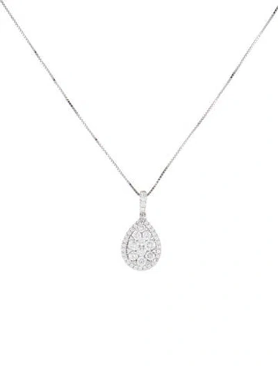 Pre-owned Necklace 14k Diamond Pendant Neckalce, 18" In Multi
