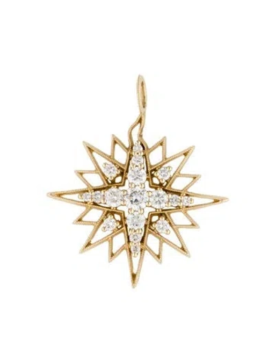 Pre-owned Necklace 14k Diamond Pendant , 1.25" In Multi