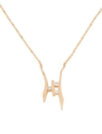 Pre-owned Necklace 14k Diamond Pendant , 14.75" In Multi
