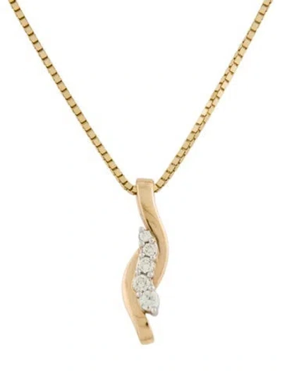 Pre-owned Necklace 14k Diamond Pendant , 16.25" In Multi
