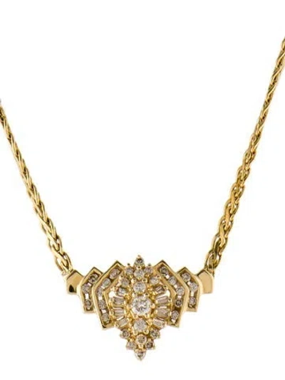 Pre-owned Necklace 14k Diamond Pendant , 16.75" In Multi