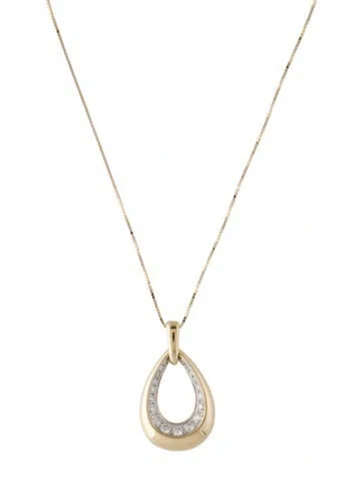 Pre-owned Necklace 14k Diamond Pendant , 17.75" In Multi