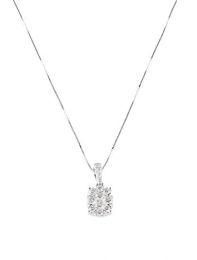 Pre-owned Necklace 14k Diamond Pendant , 17.75" In Multi