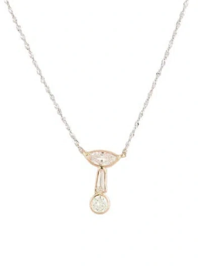 Pre-owned Necklace 14k Diamond Pendant , 18" In Multi