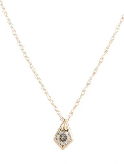 Pre-owned Necklace 14k Diamond Pendant , 18" In Multi