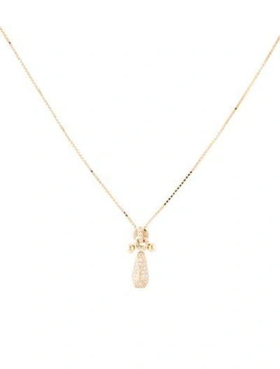 Pre-owned Necklace 14k Diamond Pendant , 18.25" In Multi