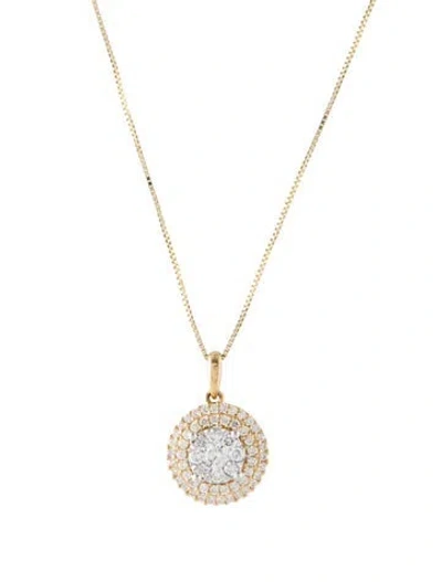 Pre-owned Necklace 14k Diamond Pendant , 18.5" In Multi