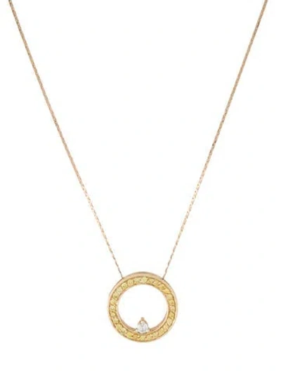 Pre-owned Necklace 14k Diamond Pendant , 18.5" In Multi