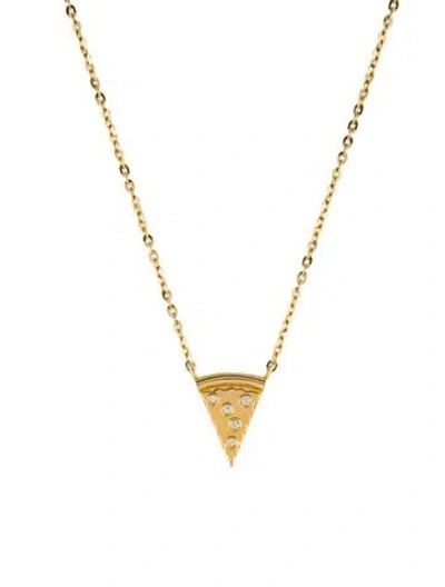 Pre-owned Necklace 14k Diamond Pizza Slice Pendant , 18.5" In Multi