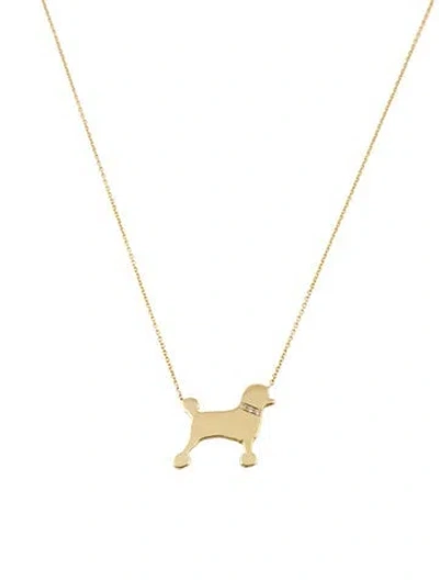 Pre-owned Necklace 14k Diamond Poodle Cutout Pendant , 18" In Multi