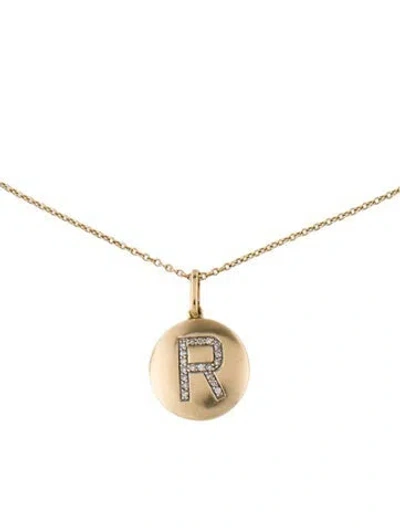Pre-owned Necklace 14k Diamond 'r' Pendant , 16" In Multi