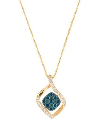 Pre-owned Necklace 14k Diamond Reversible Pendant , 24.5" In Multi