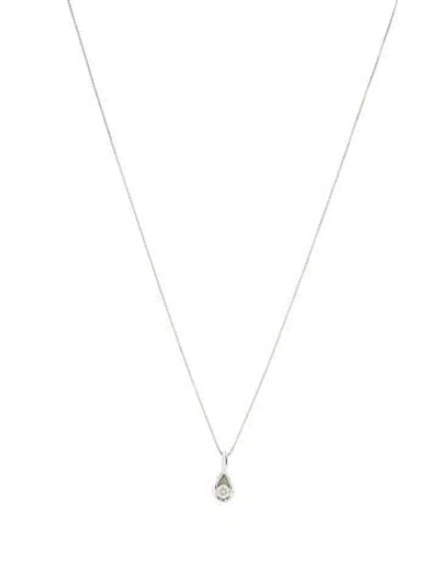 Pre-owned Necklace 14k Diamond Sirena Solitaire Pendant , .5" In Multi