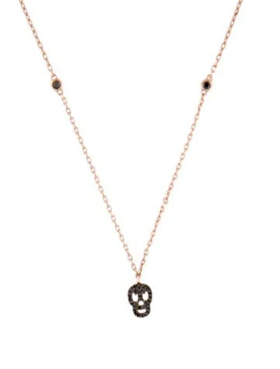 Pre-owned Necklace 14k Diamond Skull Pendant , 18" In Multi