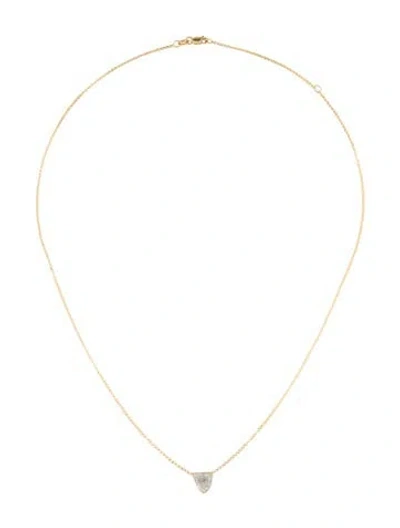 Pre-owned Necklace 14k Diamond Slice Pendant , 18" In Multi