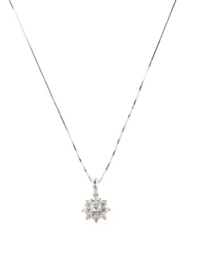 Pre-owned Necklace 14k Diamond Snowflake Pendant, 18" In Multi