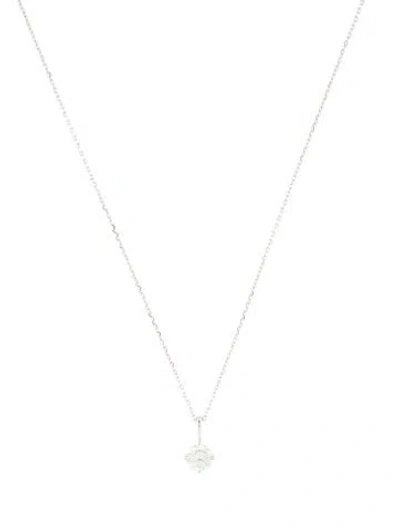 Pre-owned Necklace 14k Diamond Soliatire Pendant , 17.75" In Multi
