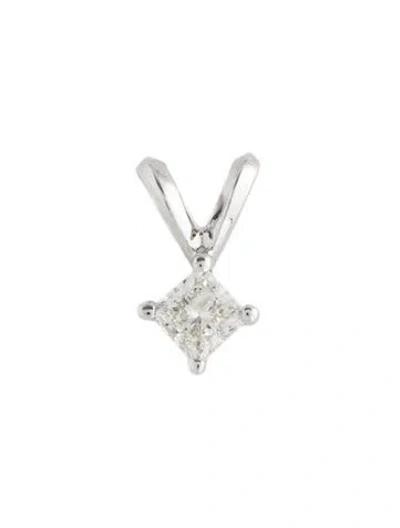Pre-owned Necklace 14k Diamond Solitaire Pendant In Multi
