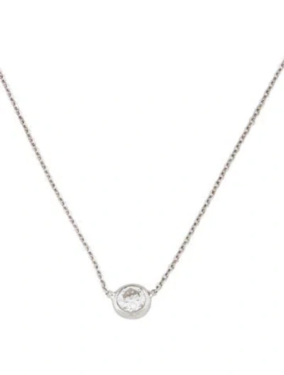 Pre-owned Necklace 14k Diamond Solitaire Pendant , 16" In Multi