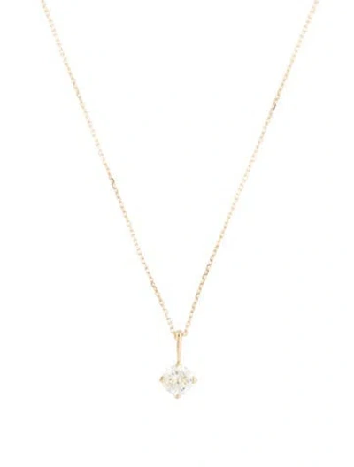 Pre-owned Necklace 14k Diamond Solitaire Pendant , 17.75" In Multi