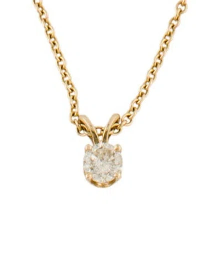 Pre-owned Necklace 14k Diamond Solitaire Pendant , 18" In Multi