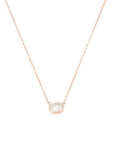 Pre-owned Necklace 14k Diamond Solitaire Pendant , 18" In Multi