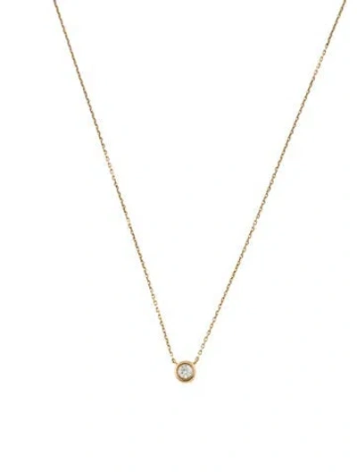 Pre-owned Necklace 14k Diamond Solitaire Pendant , 18" In Multi