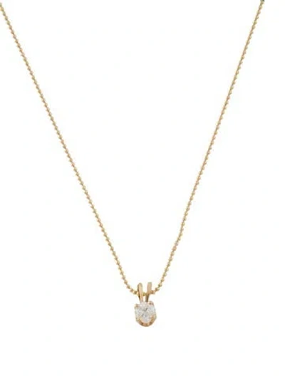 Pre-owned Necklace 14k Diamond Solitaire Pendant , 18.25" In Multi