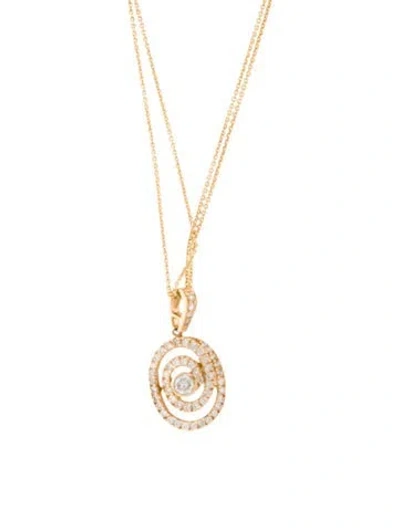 Pre-owned Necklace 14k Diamond Spiral Pendant , 16" In Multi
