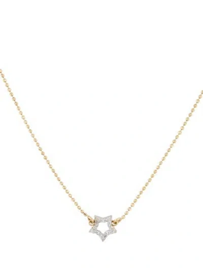 Pre-owned Necklace 14k Diamond Star Pendant , 16" In Multi