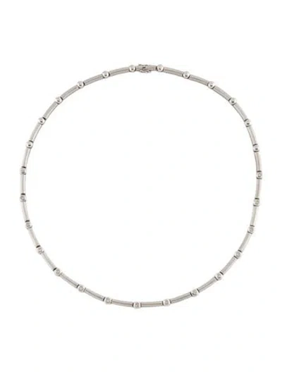 Pre-owned Necklace 14k Diamond Station , 16" In Multi