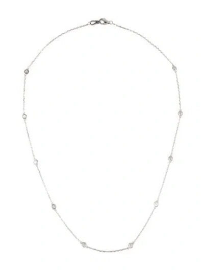 Pre-owned Necklace 14k Diamond Station , 16" In Multi