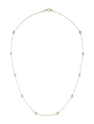Pre-owned Necklace 14k Diamond Station , 16" In Multi