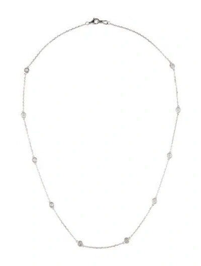 Pre-owned Necklace 14k Diamond Station , 16" In Multi