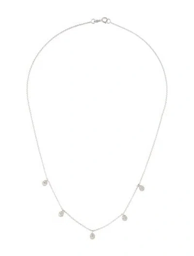 Pre-owned Necklace 14k Diamond Station , 16" In Multi