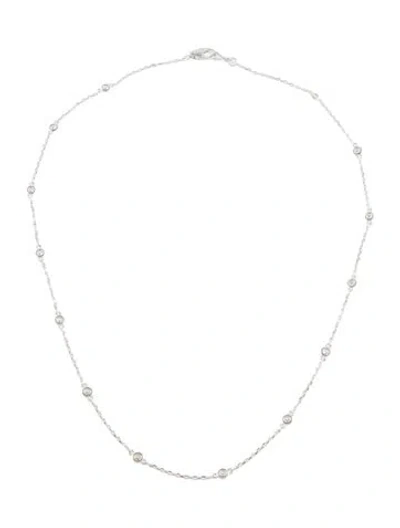 Pre-owned Necklace 14k Diamond Station , 16" In Multi