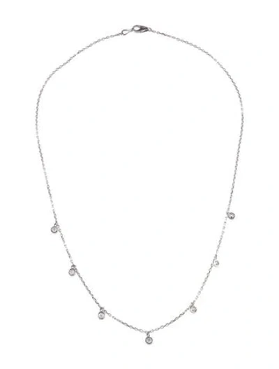 Pre-owned Necklace 14k Diamond Station , 16.75" In Multi